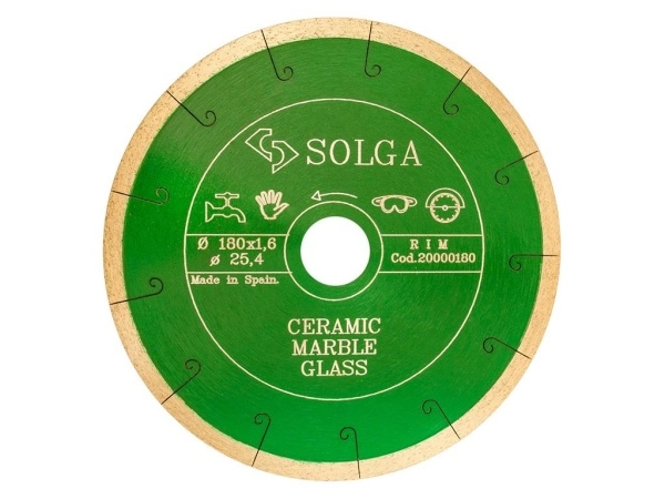 Диск алмазный Solga Diamant CERAMICS, MARBLE сплошной (керамика, мрамор) 180мм/25,4
