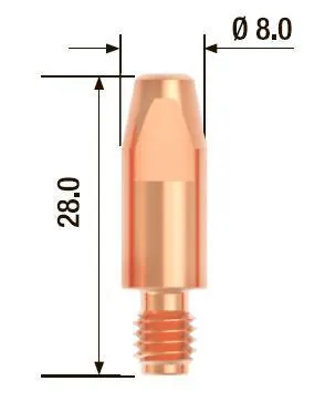 фото наконечник fubag fb.ctm6.28-09 м6х28 мм, 0.9 мм
